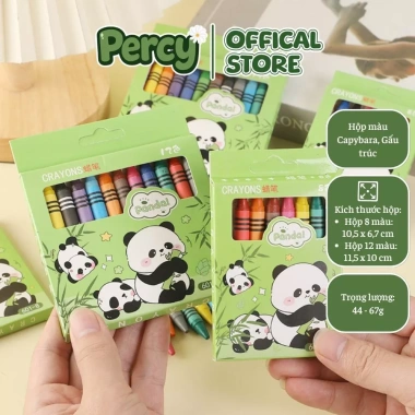 Bút màu sáp combo 5 hộp 8 màu CAPYBARA và PANDA - Quà cuối kỳ cho bé, 29.000 VND 2