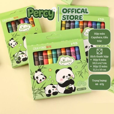 Bút màu sáp combo 5 hộp 8 màu CAPYBARA và PANDA - Quà cuối kỳ cho bé, 29.000 VND 6
