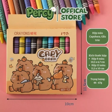 Bút màu sáp combo 5 hộp 8 màu CAPYBARA và PANDA - Quà cuối kỳ cho bé, 29.000 VND 8