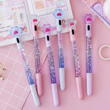 Bút Mực Gel 0.38mm Màu Đen In Họa Tiết Hoạt Hình Dễ Thương cho Bé Gái