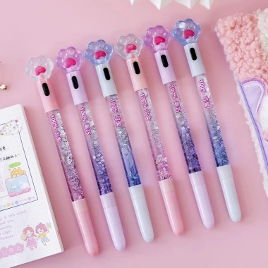 Bút Mực Gel 0.38mm Màu Đen In Họa Tiết Hoạt Hình Dễ Thương cho Bé Gái