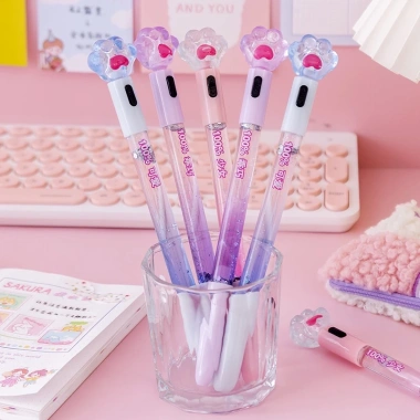 Bút Mực Gel 0.38mm Màu Đen In Họa Tiết Hoạt Hình Dễ Thương cho Bé Gái