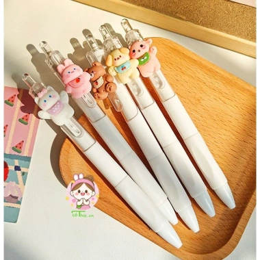 Bút Mực Gel Vỏ Trắng Cute, Mực Đen, Ngòi 0.5mm, Nhanh Khô - Giá 14.500