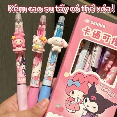 Bút mực xoá được ngòi 0.5mm - Gel xanh, viết êm tay, luyện chữ đẹp học sinh cấp 1 3