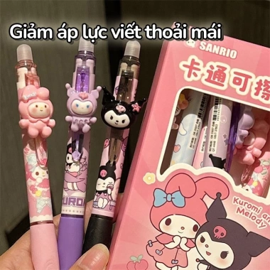 Bút mực xoá được ngòi 0.5mm - Gel xanh, viết êm tay, luyện chữ đẹp học sinh cấp 1 5