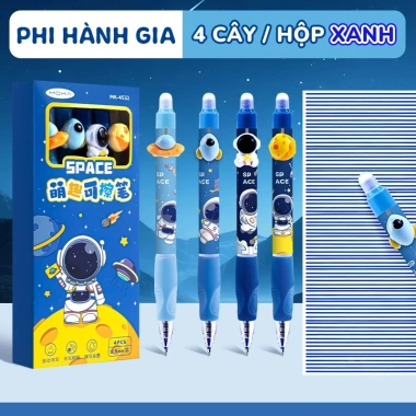 Bút mực xoá được ngòi 0.5mm - Gel xanh, viết êm tay, luyện chữ đẹp học sinh cấp 1 10