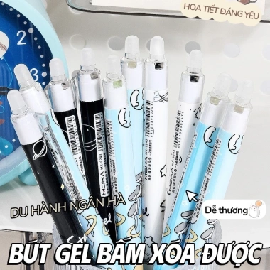 Bút mực xoá - Hộp 20 bút bi gel ngòi 0.5mm mực nước xanh đen, học sinh 92.000₫