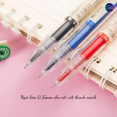 Bút Muji mực gel ngòi 0.5 va 0.35mm luyện viết Hán tự, nhanh khô không lem, giá 12.000 VND