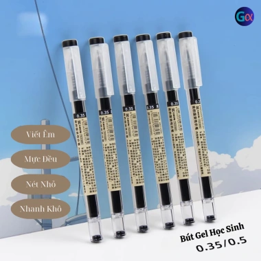 Bút Muji mực gel ngòi 0.5 va 0.35mm luyện viết Hán tự, nhanh khô không lem, giá 12.000 VND