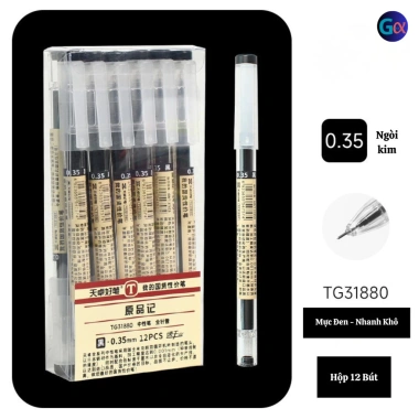 Bút Muji mực gel ngòi 0.5 va 0.35mm luyện viết Hán tự, nhanh khô không lem, giá 12.000 VND