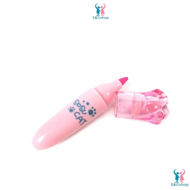 Bút nhớ dạ quang highlight vỉ 6 cây hình bàn chân mèo kèm túi zip - Giá 35.000đ