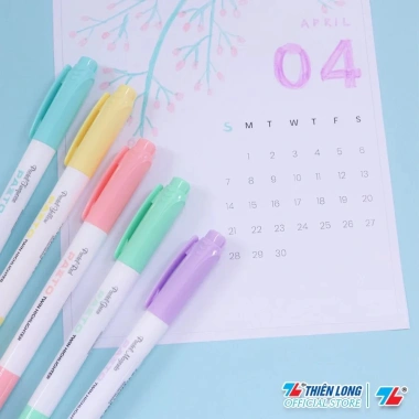Bút nhớ dòng dấu highlight dạ quang Thiên Long Pazto HL-016 màu pastel rửa được 18.000₫