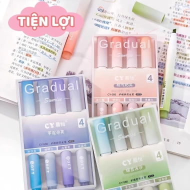 Bút Nhớ Highlight Gradual Pastel - Bộ bút pastel học sinh trang trí sổ, giảm 17% 3