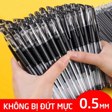 Bút Nước Mực Đen Ngòi 0.5mm - Bút Bi Gel, Thiết Kế Gọn, Mực Ra Đều Không Lem 18.000 9