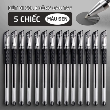 Bút Nước Mực Đen Ngòi 0.5mm - Bút Bi Gel, Thiết Kế Gọn, Mực Ra Đều Không Lem 18.000 10