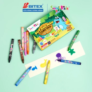 Bút sáp siêu bám mịn Smartkids DINO CR20 12 màu sáng tạo trẻ mẫu giáo, chỉ 13.700₫ Bút sáp siêu bám mịn Smartkids DINO CR20 12 màu sáng tạo trẻ mẫu giáo, chỉ 13.700₫