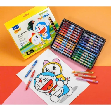 Bút Sáp Thiên Long Colokit Doraemon 12/16/24 màu tươi sáng, sáp mịn, an toàn cho bé – Giá 24.500₫ 2