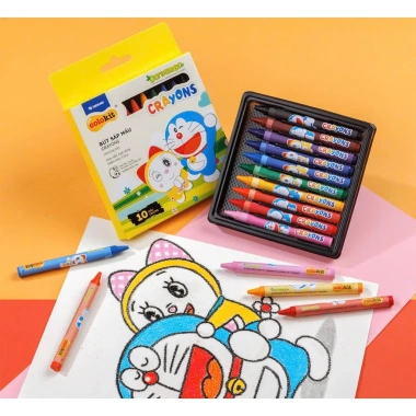 Bút Sáp Thiên Long Colokit Doraemon 12/16/24 màu tươi sáng, sáp mịn, an toàn cho bé – Giá 24.500₫ 4