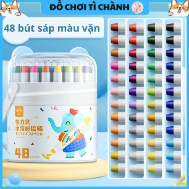 Bút Sáp Vặn 2in1 Tì Chành 12-48 Màu Sáp Dầu và Nước Dễ Rửa An Toàn Giá Ưu Đãi 55k 2