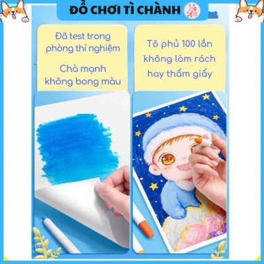 Bút Sáp Vặn 2in1 Tì Chành 12-48 Màu Sáp Dầu và Nước Dễ Rửa An Toàn Giá Ưu Đãi 55k 5