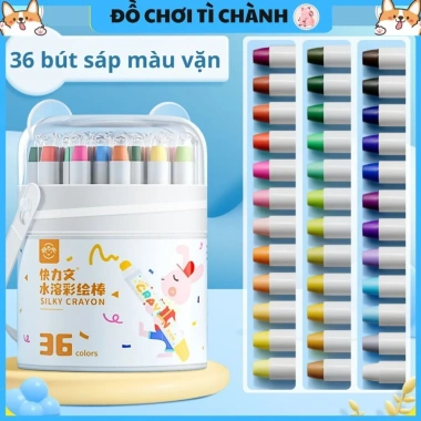 Bút Sáp Vặn 2in1 Tì Chành 12-48 Màu Sáp Dầu và Nước Dễ Rửa An Toàn Giá Ưu Đãi 55k 6