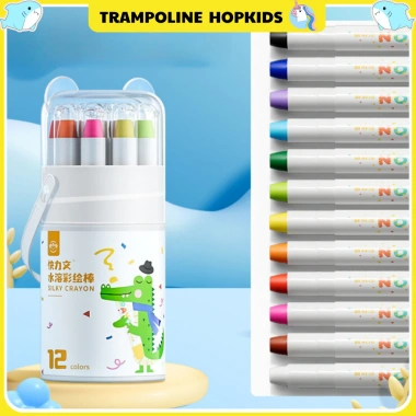 Bút Sáp Vặn 2in1 Tì Chành 12-48 Màu Sáp Dầu và Nước Dễ Rửa An Toàn Giá Ưu Đãi 55k 10