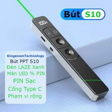Bút trình chiếu S21 slide PowerPoint không dây, laser, pin sạc, điều khiển từ xa cao cấp - 44.099 VND 7