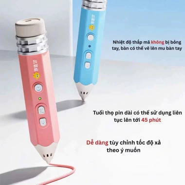 Bút vẽ 3D 2.025 nhiệt thấp, an toàn cho bé, không gây nóng, phát triển sáng tạo