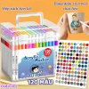 Bút vẽ Acrylic 120 chiếc hộp vuông - Dụng cụ kháng nước cho sổ lưu niệm