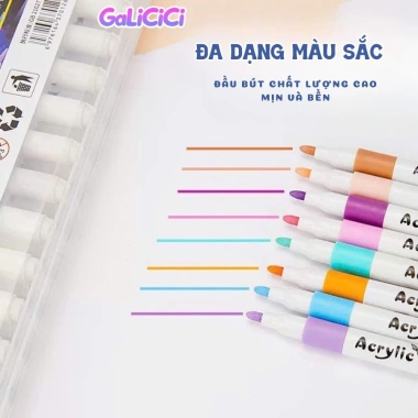 Bút vẽ Acrylic 120 chiếc hộp vuông - Dụng cụ kháng nước cho sổ lưu niệm 5