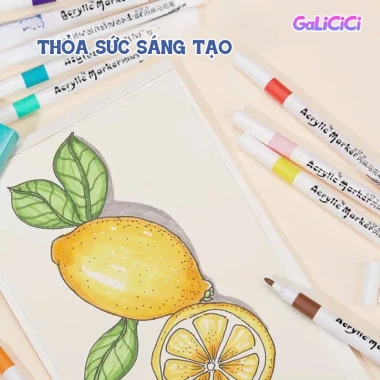 Bút vẽ Acrylic 120 chiếc hộp vuông - Dụng cụ kháng nước cho sổ lưu niệm 6