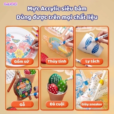 Bút vẽ Acrylic 120 chiếc hộp vuông - Dụng cụ kháng nước cho sổ lưu niệm 9