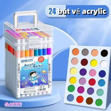 Bút vẽ Acrylic 120 chiếc hộp vuông - Dụng cụ kháng nước cho sổ lưu niệm 10