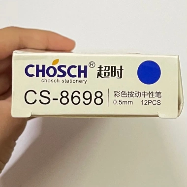 Bút Viết Gel Nước Bấm Chosch CS-8.698 0.5mm Ngòi, Mực Xanh Đỏ Tím Đen, Giá 78.000₫