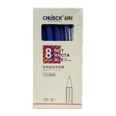 Bút Viết Gel Nước Bấm Chosch CS-8.698 0.5mm Ngòi, Mực Xanh Đỏ Tím Đen, Giá 78.000₫