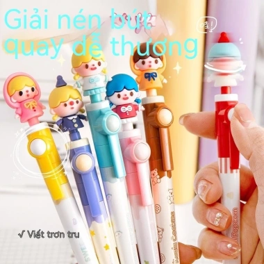 Bút xoay trẻ em hoạt hình - Bút gel khô nhanh, sáng tạo, giá ưu đãi 20.800₫