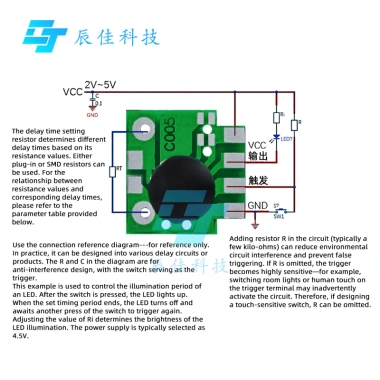 C005 Đa Năng 1-5 Cái Trễ Kích Hoạt Thời Gian Chip Mô Đun Hẹn Giờ IC 2s-1.000h 6