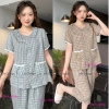 C12 Set Đồ Ngủ Nữ Pyjama Sunacollection Lửng Đùi Kẻ Mềm Mịn Thoáng Mát 239.000 VND