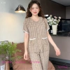 C12 Set Đồ Ngủ Nữ Pyjama Sunacollection Lửng Đùi Kẻ Mềm Mịn Thoáng Mát 239.000 VND 5