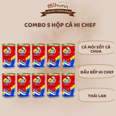 Cá Mòi Sốt Cà Chua HI CHEF Đầu Bếp Thái Lan 155g - Lộc 10 LON Giá 112.000 VND