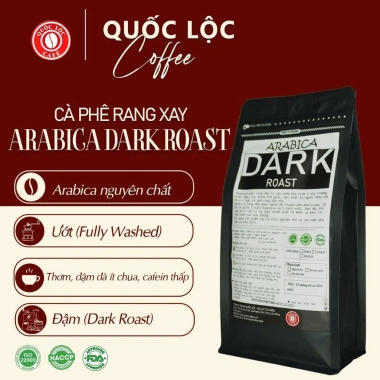 Cà Phê Arabica Dark Roast 500g - Rang Mộc, Pha Phin & Máy, Giá chỉ 80k - Quốc Lộc