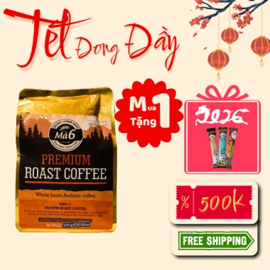 Cà Phê Arabica Rang Xay Má 6 - Đậm Đà, Hạt Tây Nguyên 250g, Mua 1 Tặng 2 2