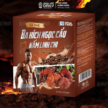 Cà Phê Ba Kích Ngọc Cẩu, Đông Trùng, Nấm Linh Chi 15x10g - Giá 50.000, Tốt cho Nam 5