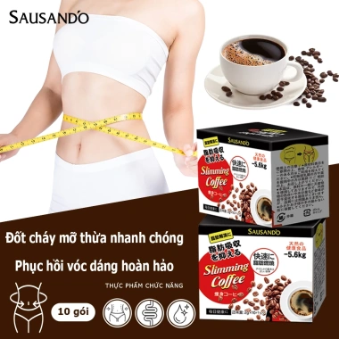 Cà phê đen Sausando Nhật Bản - Kiểm soát cân nặng & đường, dùng cho nam nữ, 10 gói 128k
