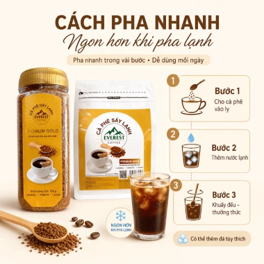 Cà Phê Đen Sấy Lạnh Mix Arabica Everest - Không Đường, Ít Calo, 150.000 VND 3