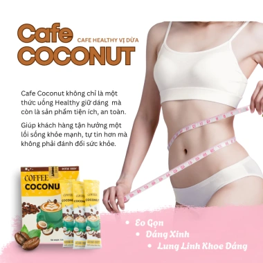 Cà Phê Dừa HEALTHY ít đường cho ăn kiêng - TANY CAFE, an toàn, 10 gói 12g, chỉ 45.285₫