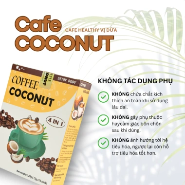 Cà Phê Dừa HEALTHY ít đường cho ăn kiêng - TANY CAFE, an toàn, 10 gói 12g, chỉ 45.285₫