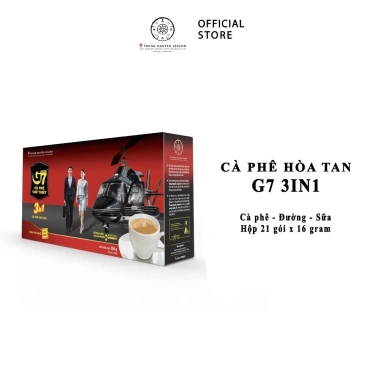 Cà Phê G7 3in1 Hộp 21 gói 16g - Giảm 22% chỉ 98.000₫, thơm ngon, tiện lợi