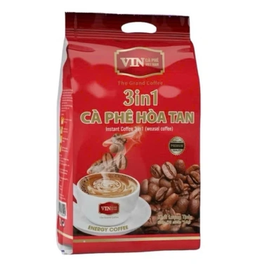 Cà Phê Hoà Tan 3in1 Vin - Bịch 50 Gói 16g, Hương Vị Đà, Giá Ưu Đãi 140.000₫