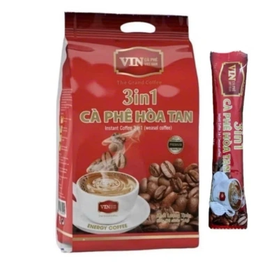 Cà Phê Hoà Tan 3in1 Vin - Bịch 50 Gói 16g, Hương Vị Đà, Giá Ưu Đãi 140.000₫ 4 Cà Phê Hoà Tan 3in1 Vin - Bịch 50 Gói 16g, Hương Vị Đà, Giá Ưu Đãi 140.000₫ 4